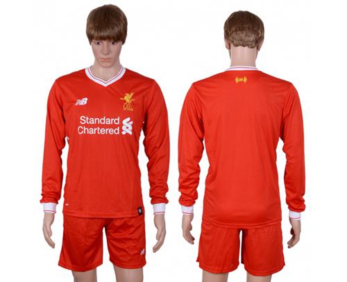 Liverpool Blank Home Long Sleeves Soccer Club Jersey